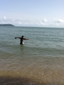  Rachel taking in the Andaman Sea, salty and warm and beautiful…like her.